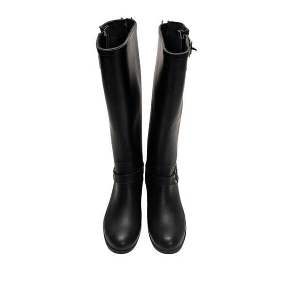 Steve Madden Tsunami Black Zipper Rain Boots - Picture 2 of 8